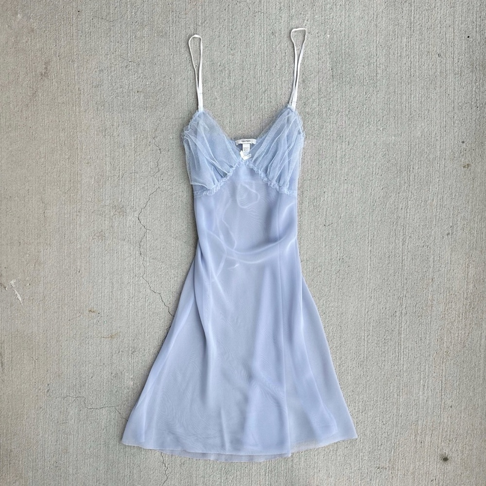 vera wang sheer periwinkle babydoll